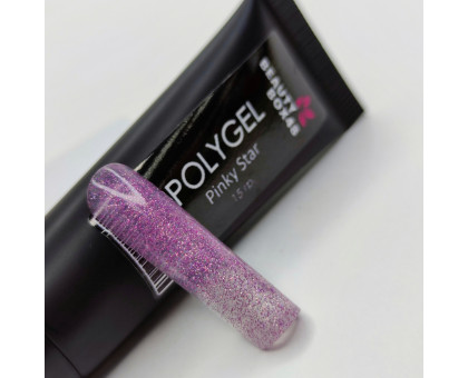 Полигель BeautyBox48 с шиммером Pinky Star 15гр
