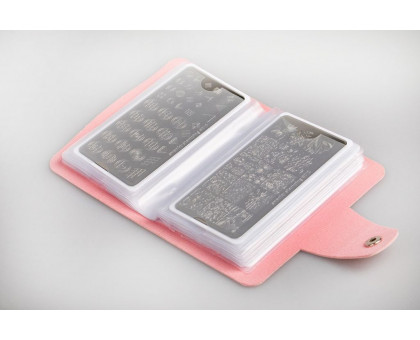 Кейс для пластин Swanky Stamping, на 20 пластин, розовый
